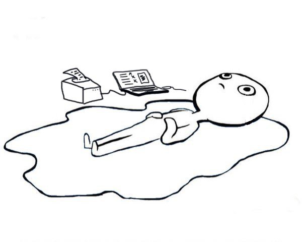 Человечек лежит на полу