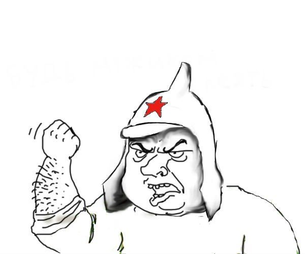 Мужик грозит кулаком