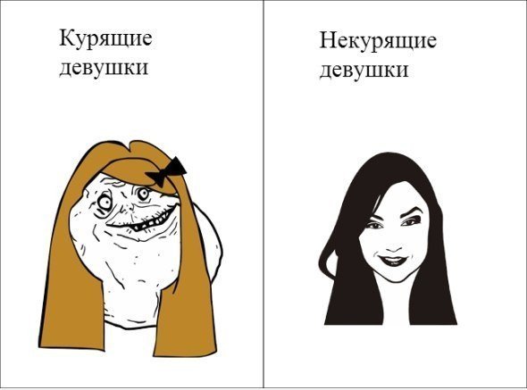 Мемы про курящих девушек
