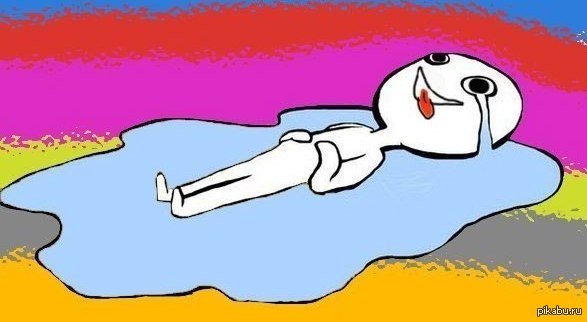 Чел лежит в луже слез