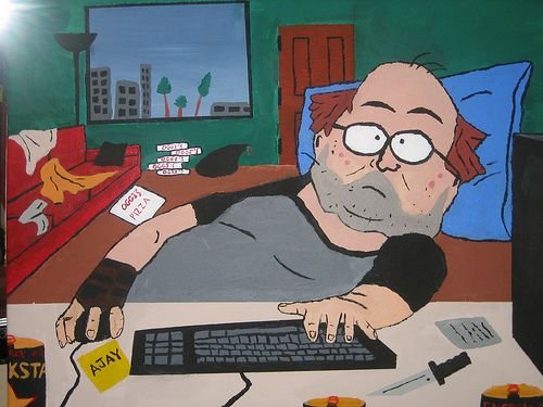 С парнем за компьютером