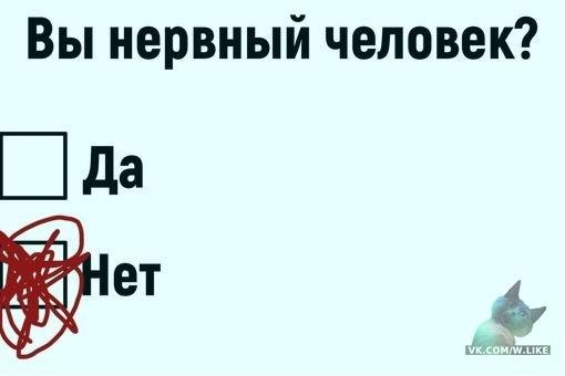Вы нервный человек нет