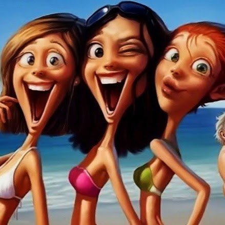 С тремя девушками