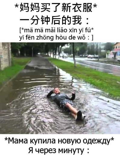 Человек упавший в лужу