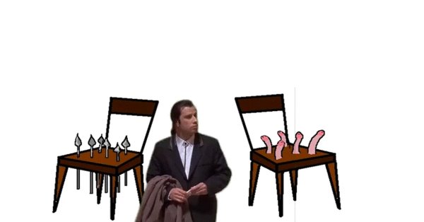 Растерянный Траволта 2 стула