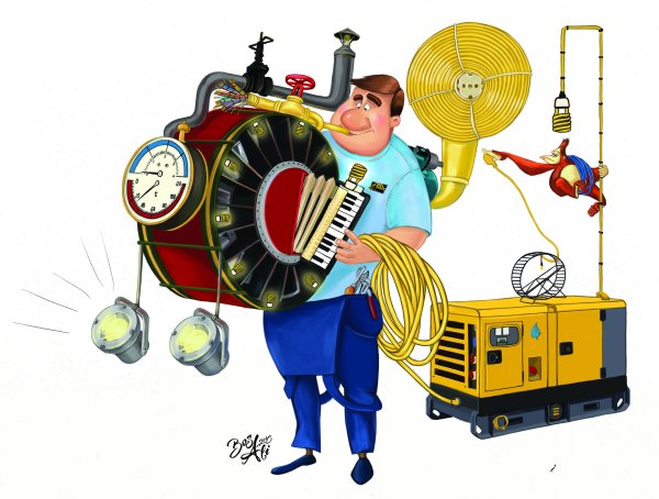 Человек оркестр карикатура