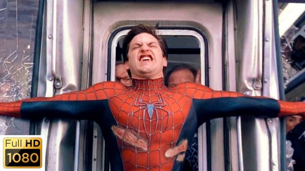 Человек-паук Тоби Магуайр останавливает поезд
