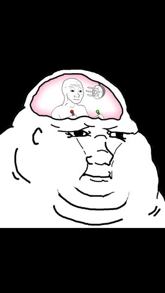 Чел без мозга Мем