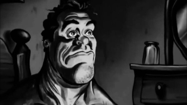 Мужик проснулся и встал с кровати Мем