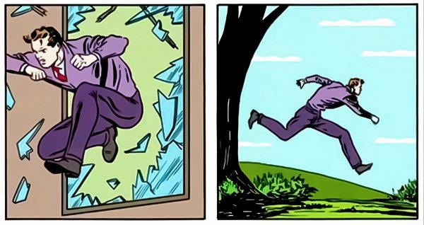 Убегает комикс