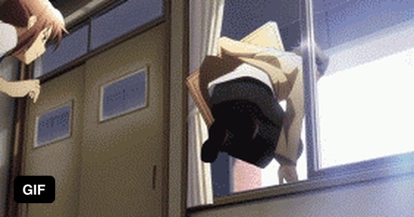 Аниме выпрыгнул из окна