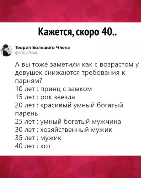 Список требований мужчины прикол