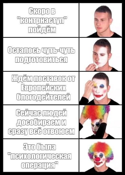 Мужик красится в клоуна