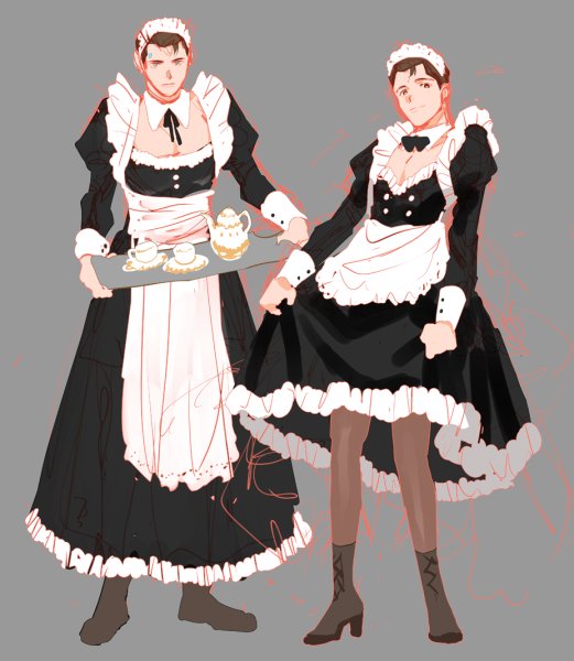 Коннор в платье горничной Детройт