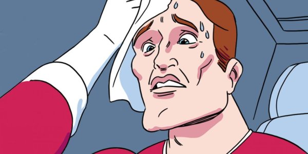 Мужик вытирает пот