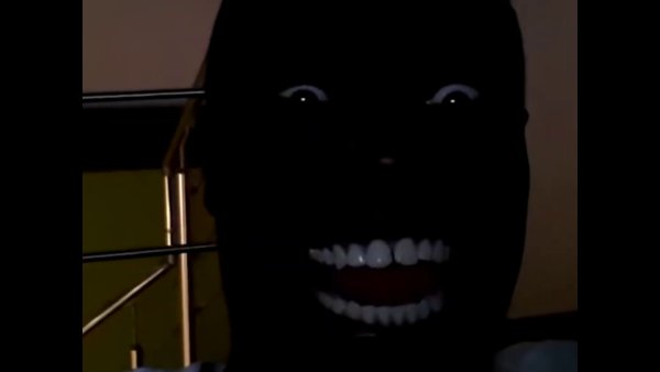 Чёрный негр в темноте