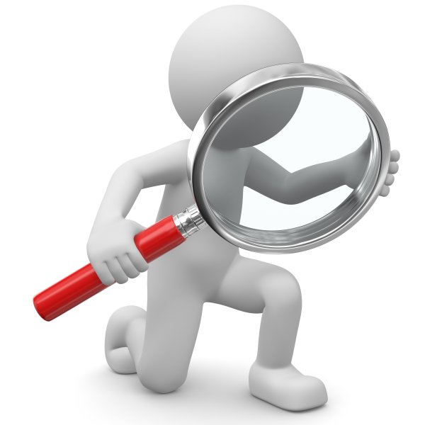 Человечек с увеличительным стеклом