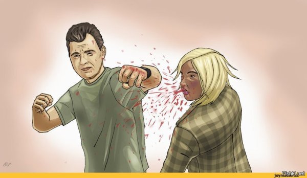 Мужчина бьет женщину Мем