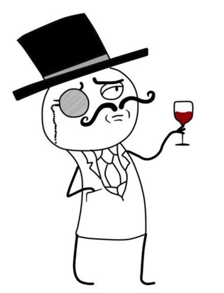 Мем с вином и моноклем