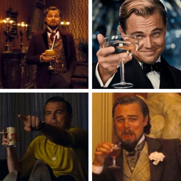 Леонардо ди Каприо с бокалом