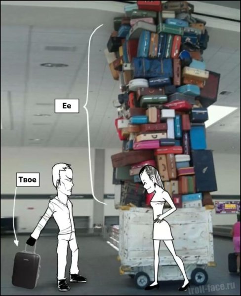 Девушка с чемоданами Мем