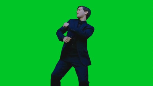 Тоби Магуайр танцует Green Screen