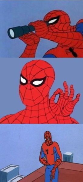 Спайдермен с биноклем