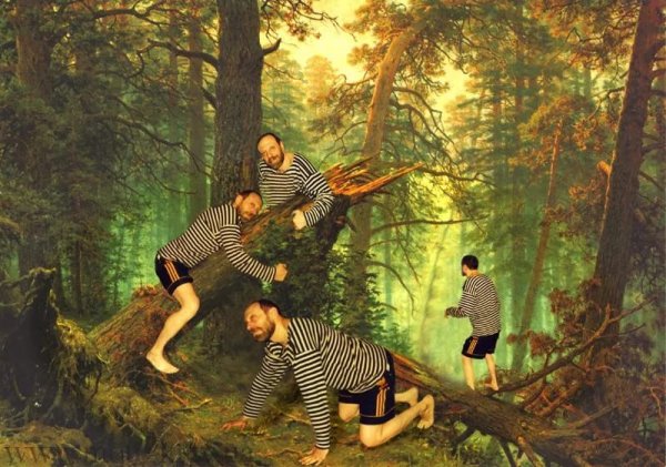 Человек в лесу живопись