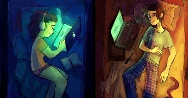 Парень и девушка переписываются