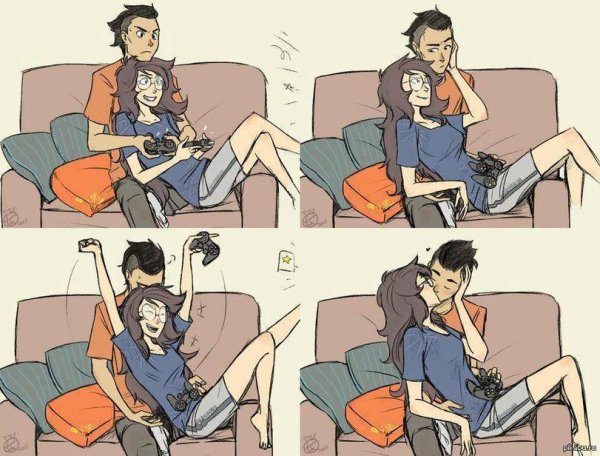 Парень и девушка геймеры