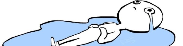 Человечек лежит в луже слез