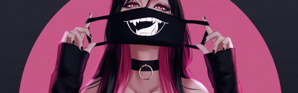 Аниме девушка в маске