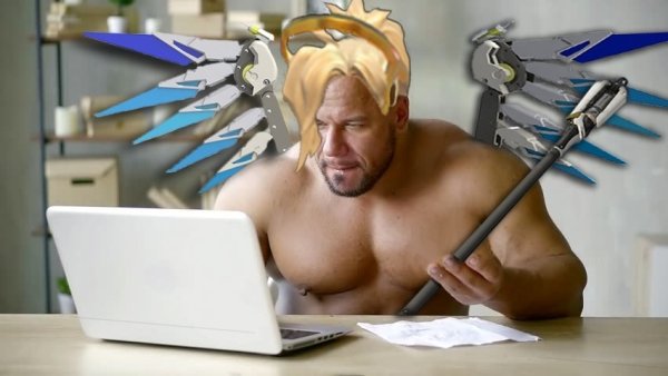 Качок с компьютером