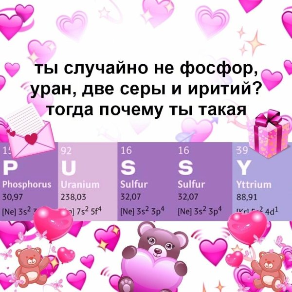 Таблица Менделеева подкат к девушке