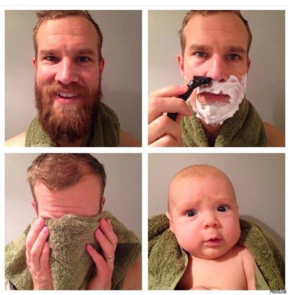 Мужик с бородой и побрился