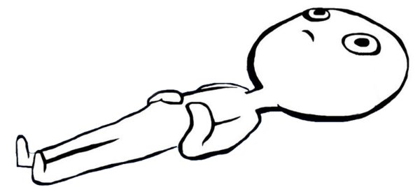 Человечек лежит и плачет