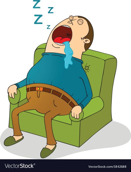 Спящий со слюной