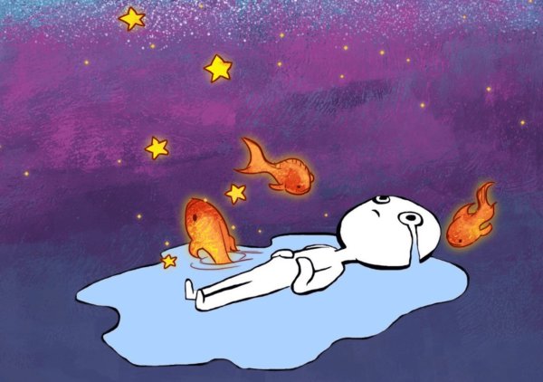 Мем в луже слез