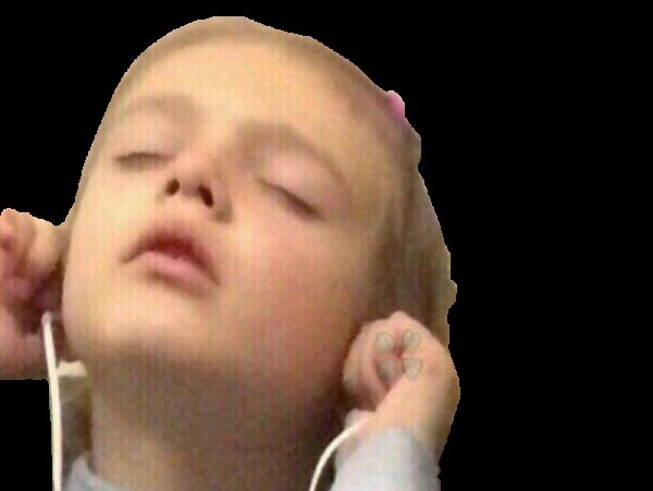 Девочка с наушниками Мем