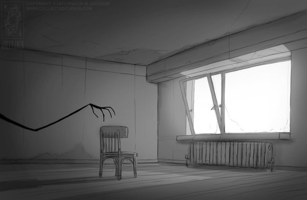 Нарисованная темная комната