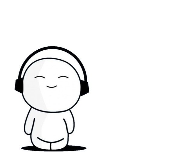 Нарисованный человечек в наушниках