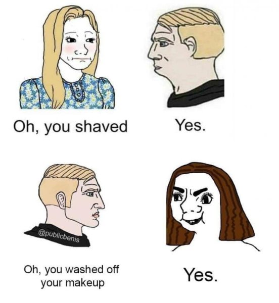 Мем с бородатым мужиком и девушками