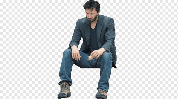 Киану Ривз сидит