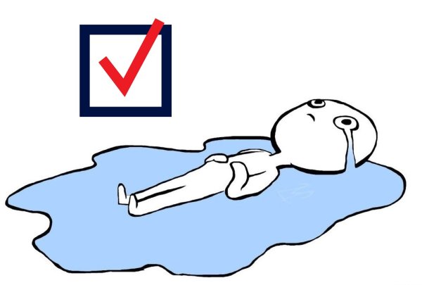 Мем лежит и плачет