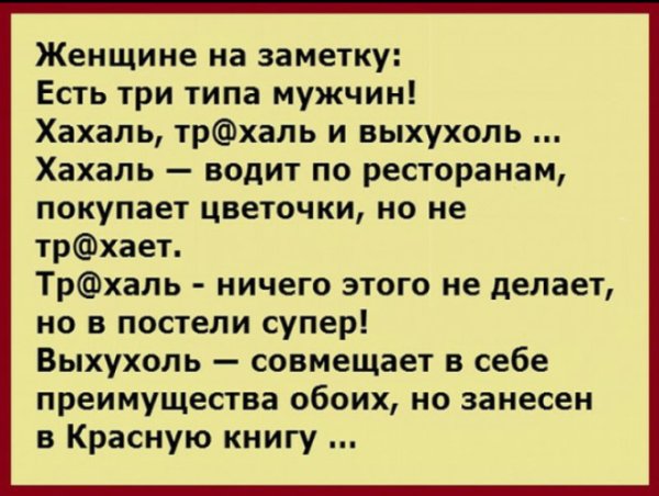 Мужчины делятся на 3 типа