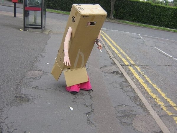 Человек коробка