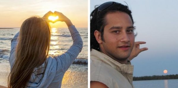 Мужик держит солнце