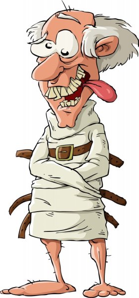 Сумасшедший человек в смирительной рубашке