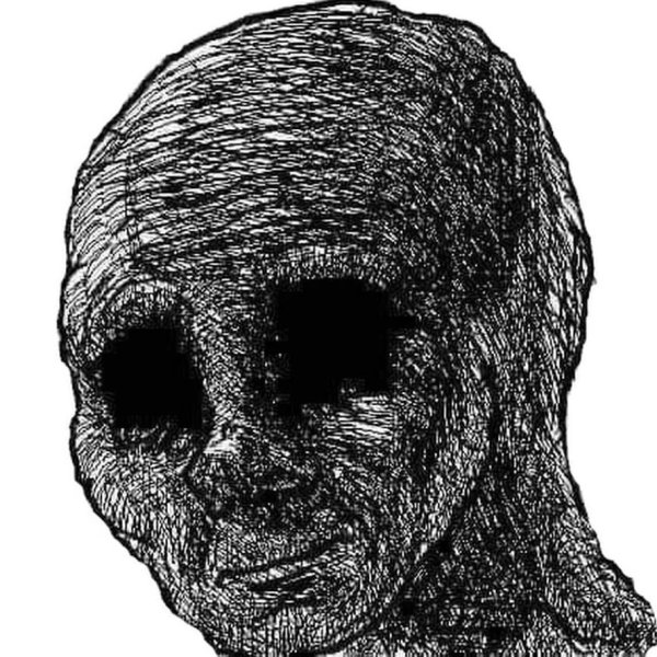 Мем человек с черными глазами