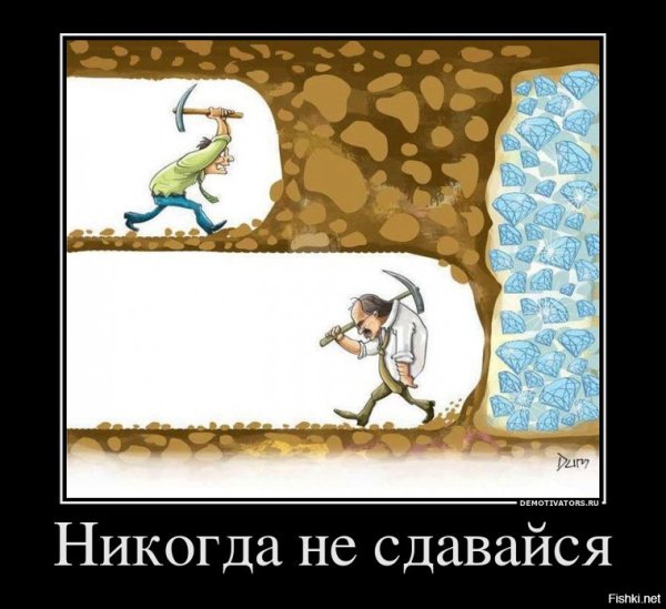 Никогда не сдавайся демотиватор